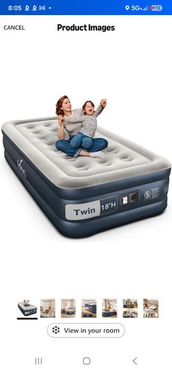 Idoo twin air matress,  build in pump, raises 18inches,  2 minutes inflation