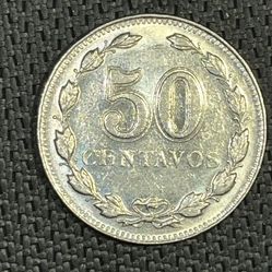 1941 Fifty Centavos Coin 