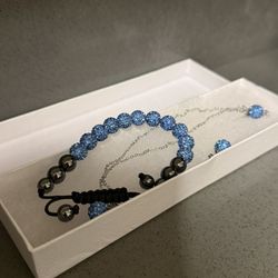 Blue Crystal Bead Jewelry Set