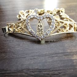 16 Gold Plated Bracelet  Virgen Mary