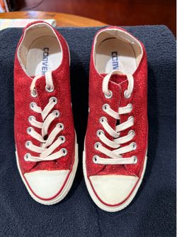 Converse Red Glitter Sneakers