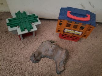 Assortment of train toys