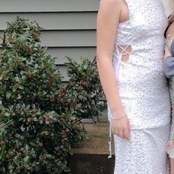 White Sequince Size 3 Prom Dress