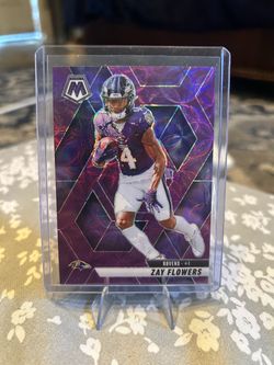 2025 Zay Flowers Purple Scope Mosaic Football Card🔥