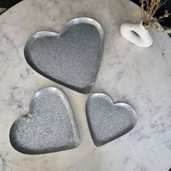 Heart Shape Rustic Style Decorative Tray (Set of 3)