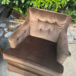 Brown Velvet Armchair