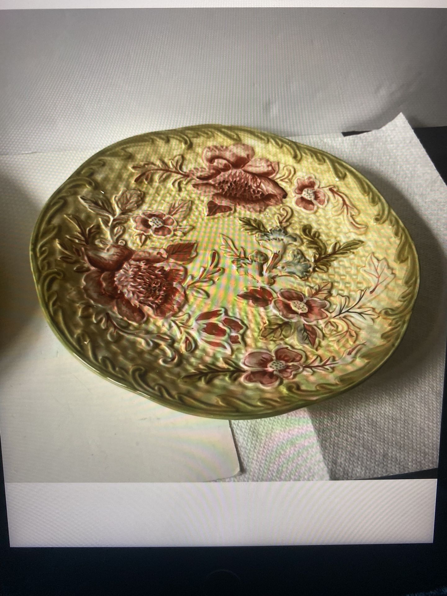 Longaberger Lunch Plates Majolica Garden X6