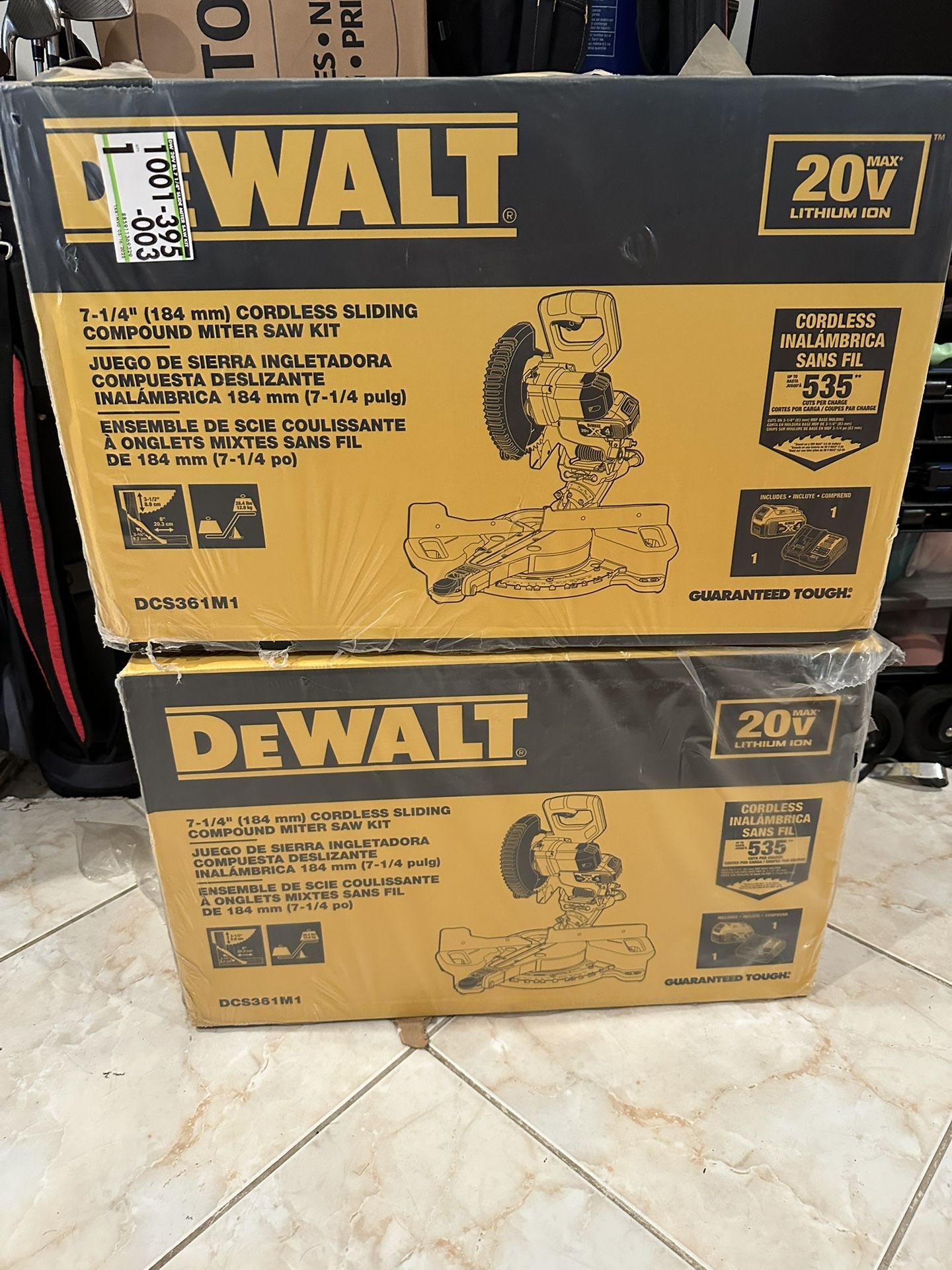 Dewalt 20V MAX Cordless 7-1/4 in. Sliding Miter Saw with (1) 20V Battery 4.0Ah
