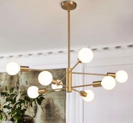 Gold Sputnik Chandelier with Globe Bulbs