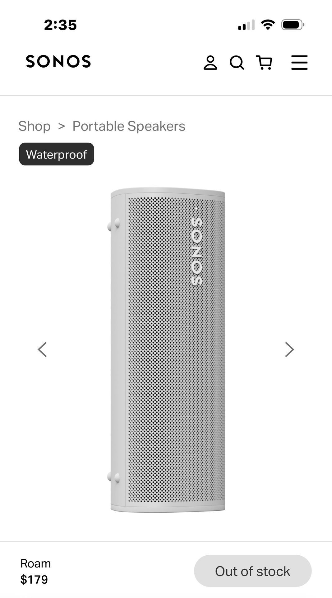 Brand New Sonos Waterproof Bluetooth Speaker 