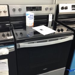New Scratch And Dent Whirlpool 5 Burner Glass Top Stainless Steel Range, 1 Year Warranty 