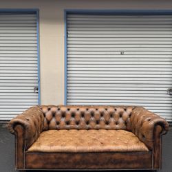 Vintage 1970’s Leather Chesterfield Sofa 