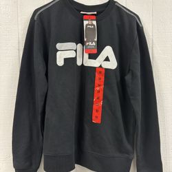 Fila Ladies’ French Terry Crewneck Medium Size , Black Sweater NEW WITH TAS