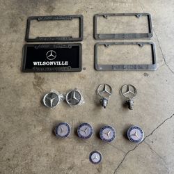 Mercedes Center Wheel Caps, 3 Front Emblem, 2 License Plate Covers