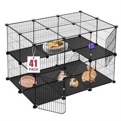 VISCOO 41 Panels Pet Playpen, 35.4" L x 23.6" W x 23.6" H Small Animal Playpen with 2 Doors, C&C Cage for Guinea Pigs,Rabbit,Bunny,Hedgehogs, Puppy Pl