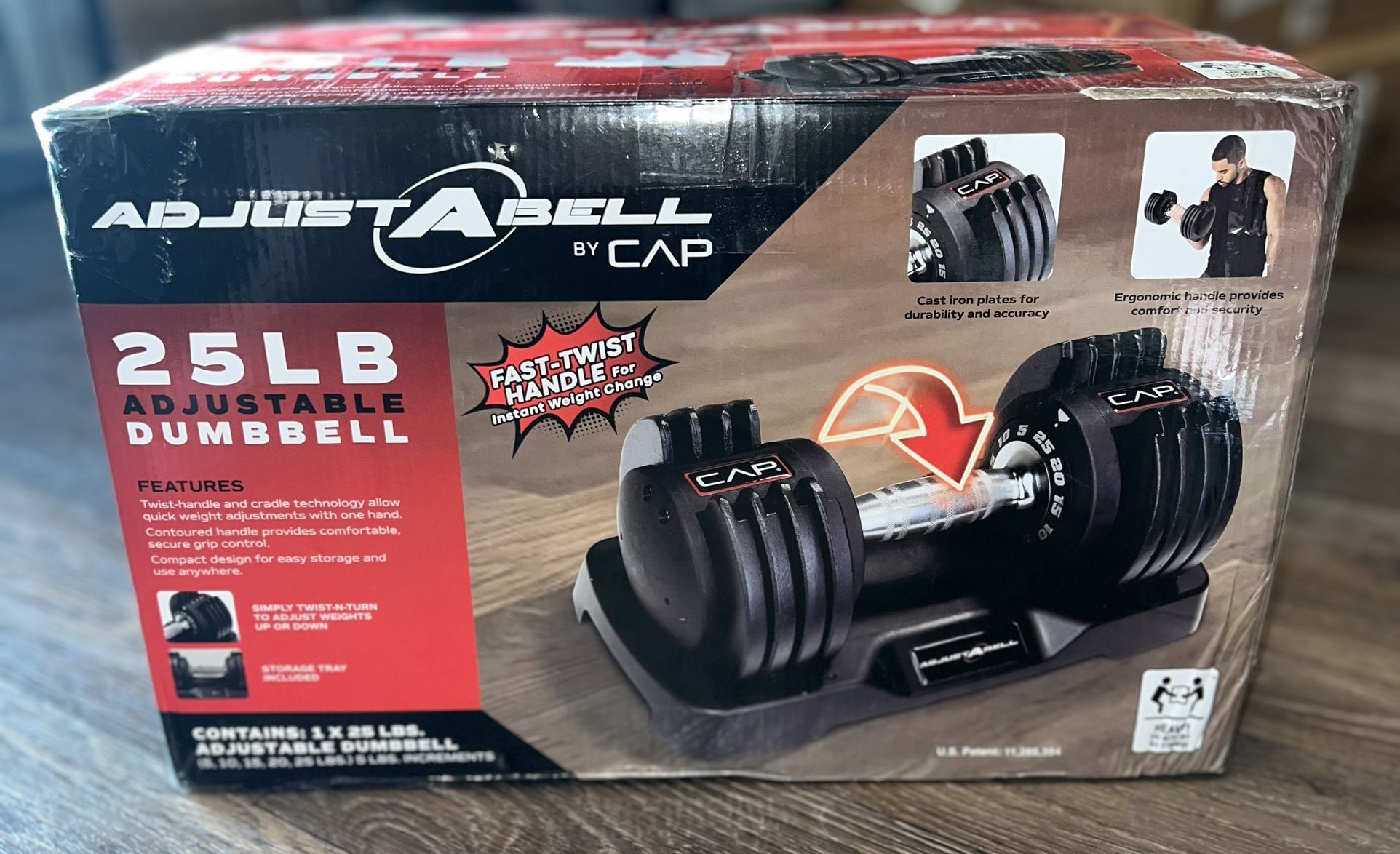 CAP Barbell 25lb Adjustable Dumbbell | Quick Select 5-25 | Single