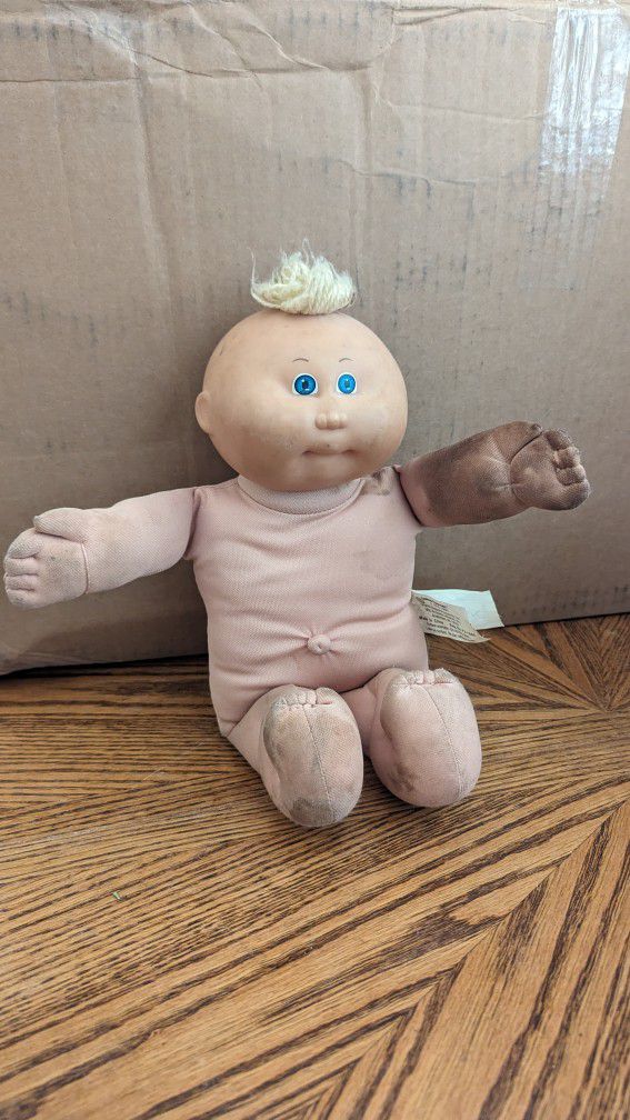 Vintage 1982 Cabbage Patch Kids Baby Boy Preemie Doll Blonde Hair Blue Eyes
