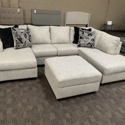 Grey Double Chaise Sectional 