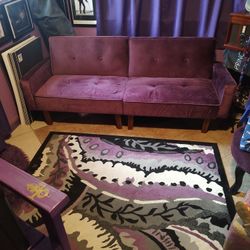 Purple Bed Couch Good Condition Had A Small Rip But I Sewed It Hardly Used
