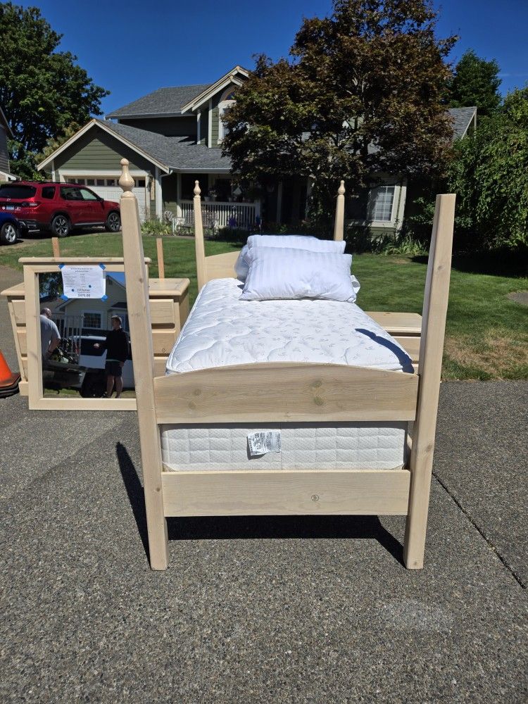 White Washed Single Bedroom Set