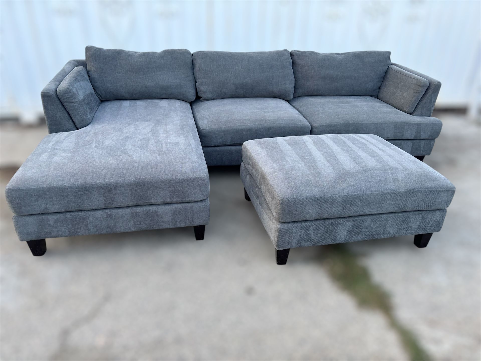 Costco Ellery Gray Sectional Couch Sofa L Shape Matching Ottoman  