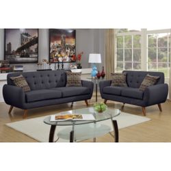 Gray Sofa And Love Seat Set 
