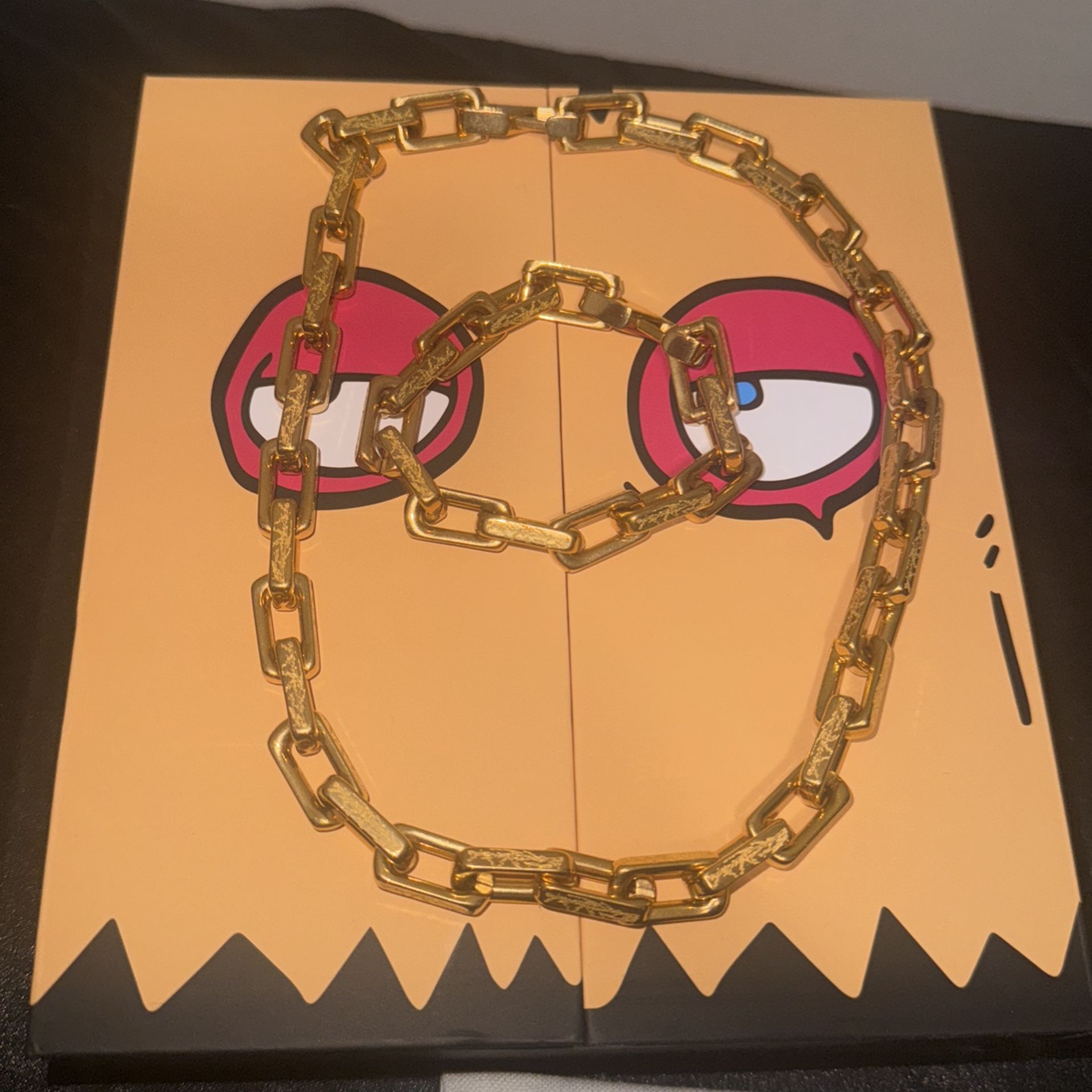 Thryfty Sakura Chain And Bracelet Gold 18”/7.5”