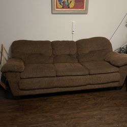 Brown Loveseat And Couch