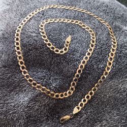 24" 14k Gold Cuban Link Chain Necklace 