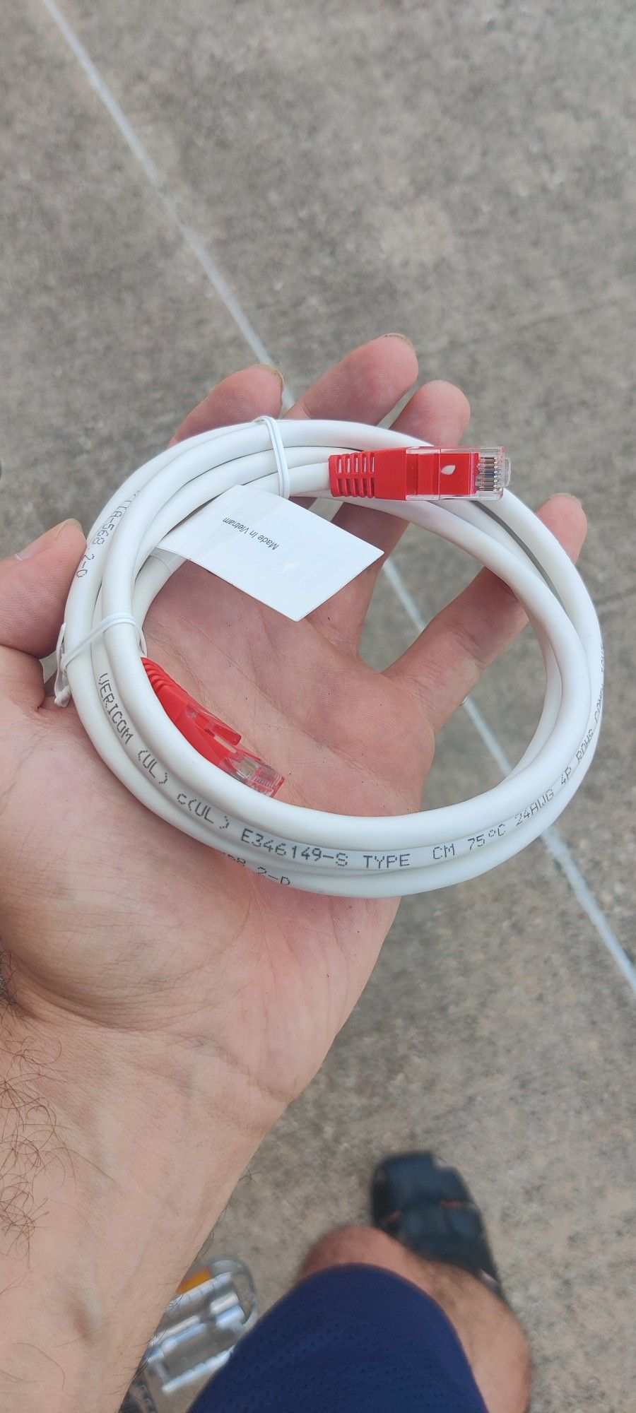 vericom u/utp patch cable ansi/tia-568 2-d