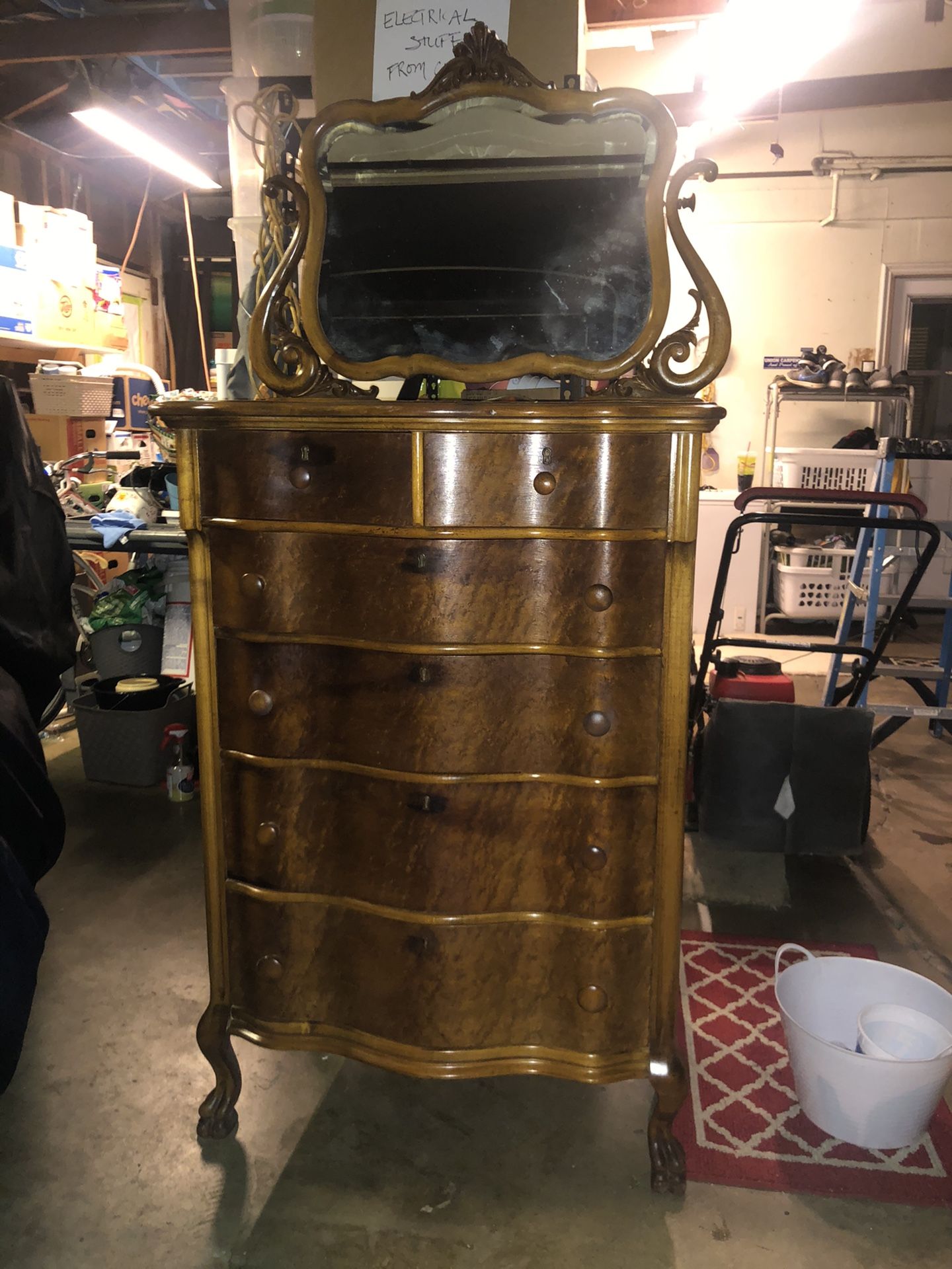 Antique Dresser With Mirror