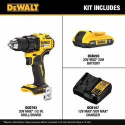 NEW DEWALT 20V MAX Brushless Drill Driver Kit w/ Battery & Charger