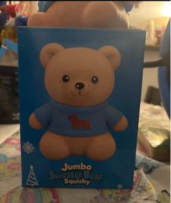 Jumbo Sweater Bear Squishy Toy