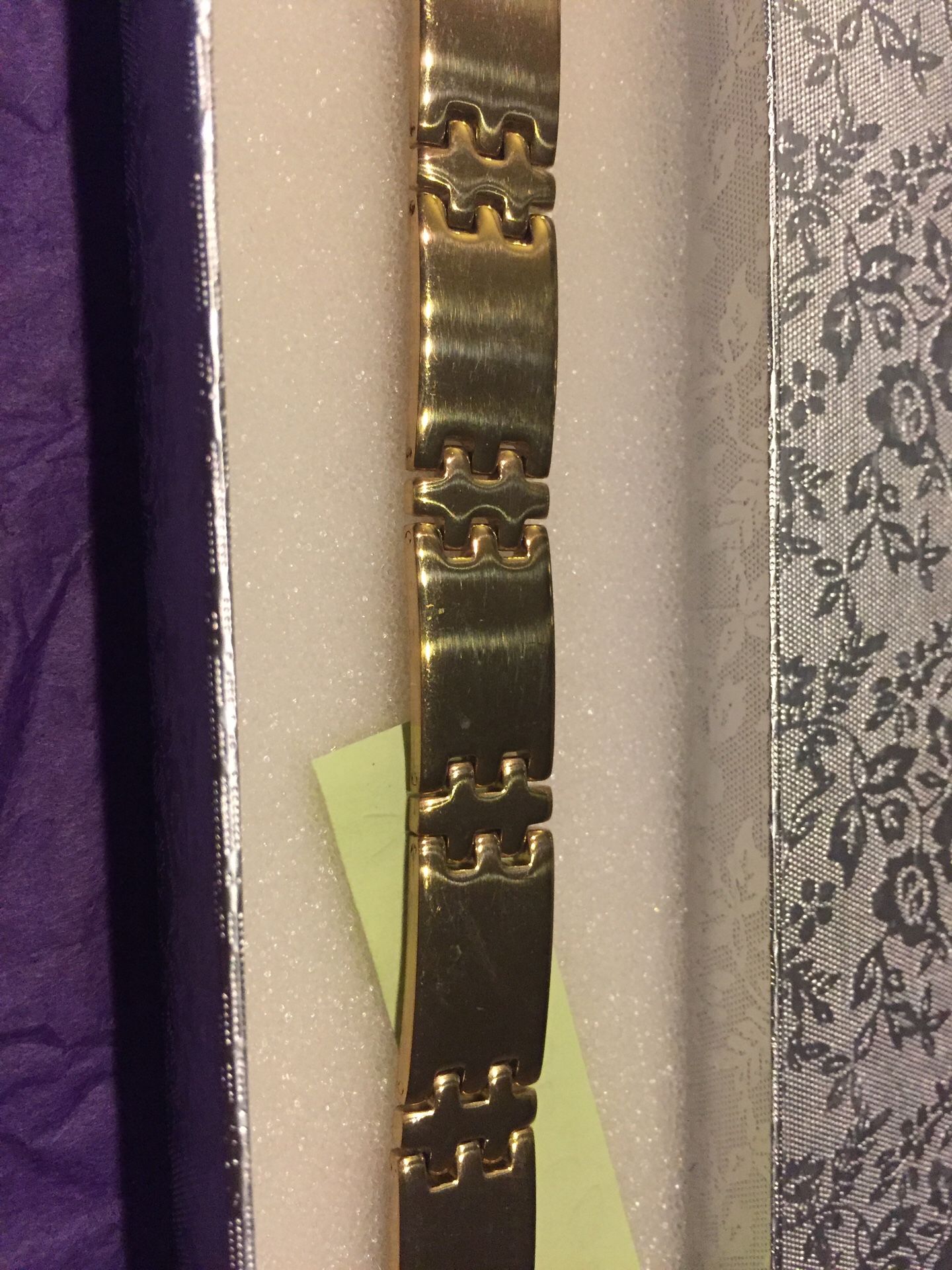 Yellow gold ion plated stainless steel bracelet