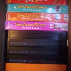 Eighteen VHS (mostly) Kids Tapes