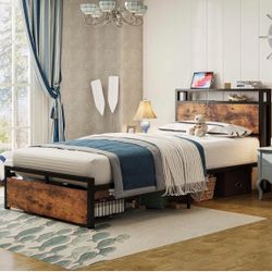 NEW IN BOX -LIKIMIO Twin XL Bed Frames with Drawer