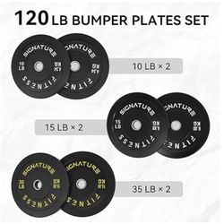 Signature Fitness Fitvids Olympic Weight Plates, 120lbs Set