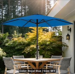 New beautiful royal blue 9 ft patio umbrella