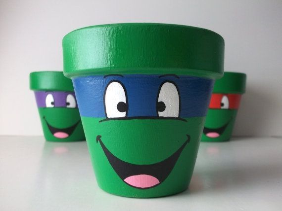 Hand painted clay pots custom made on order