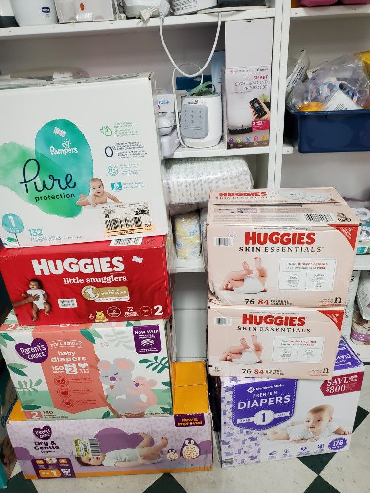 Baby Diapers Size N,1, & 2
