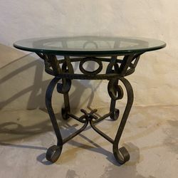 Small Metal Frame Glass Table 