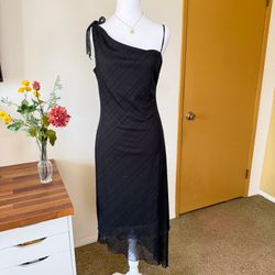 Y2K Black One Shoulder Asymmetrical Dress