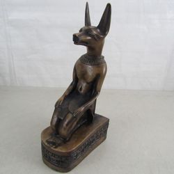 Anubis Egypt God Of Afterlife Kneeling Sculpture 12" Tall Made In Egypt

