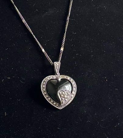 Vintage .925 Heart on Heart Pendant with Necklace just $25 xox