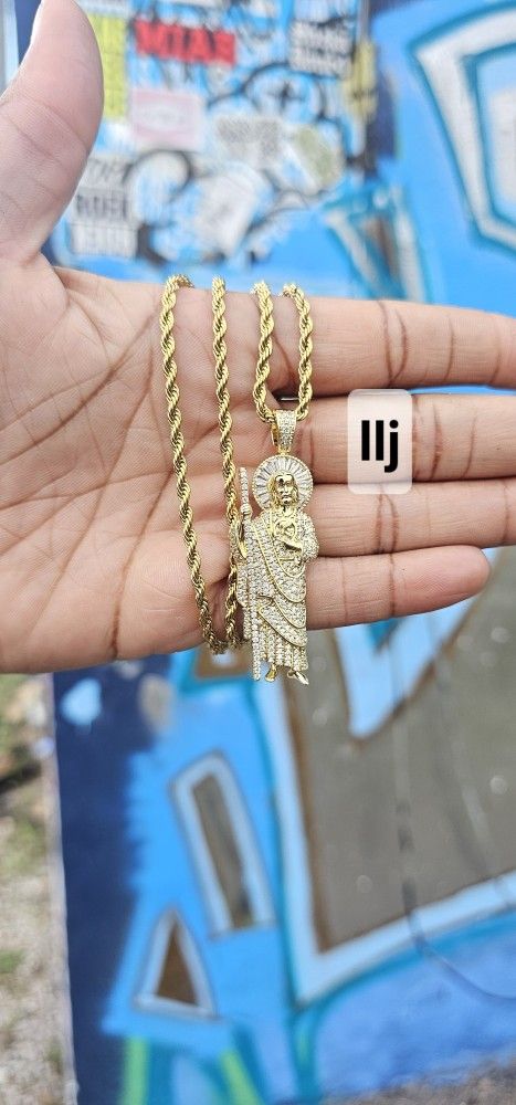 I Deliver I Ship 14k Gold Plated Chain And Pendant