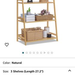 3 Tier Ladder Bookshelf, Bamboo Multifunctional Display Flower Plant Stand Rack Bookcase Shelf Storage Organizer for Living Room Office Garden Kitchen