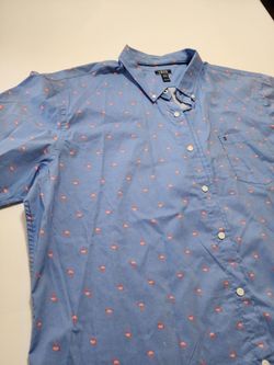 Men's Blue Flamingo Shirt XXL
