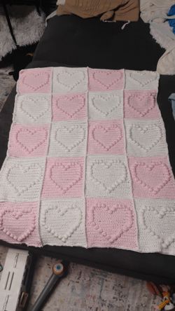 Bobble Heart Baby Blanket