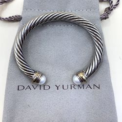 David Yurman Sterling Silver/14K Gold Bangle Bracelet 
