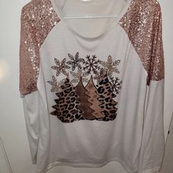 Ladies XL Sequined CHRISTMAS TOP